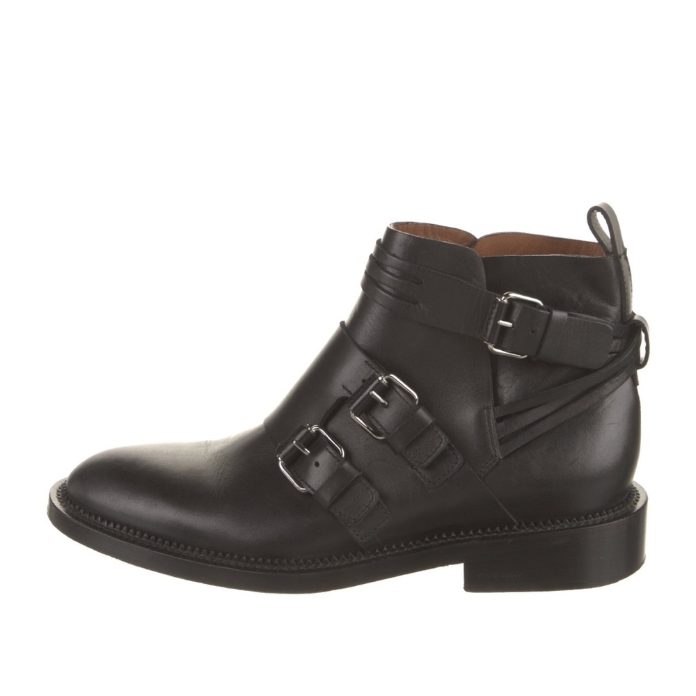 Givenchy Black Leather Moto Boots size 7 (EU 37.5)